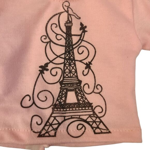 18" Doll Pajamas Parisian Eiffel Tower Soft Knit Top Bottom - Picture 4 of 9